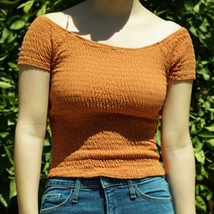 orange crop top